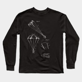 Parachute Vintage Patent Hand Drawing Long Sleeve T-Shirt